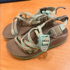 Chaco Kids Size 10 Sandals - Brown and Teal